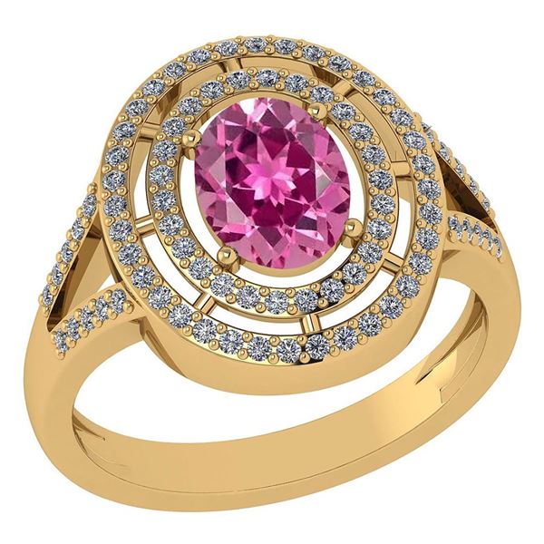 Certified 1.66 Ctw Pink Tourmaline And Diamond 14k Yell