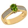 Image 1 : Certified 1.2Ctw Peridot And Diamond 14k Yellow Gold Ha