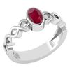 Image 1 : Certified 0.50Ctw Genuine Ruby 14K White Gold Ring