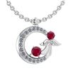 Image 1 : Certified 1.14 Ctw Ruby And Diamond Tiny Angel Necklace