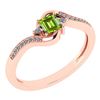 Image 1 : Certified 0.51 Ctw Peridot And Diamond 14k Rose Gold Ha