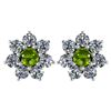 Image 1 : Certified 1.86 Ctw Peridot And Diamond 14k White Gold H