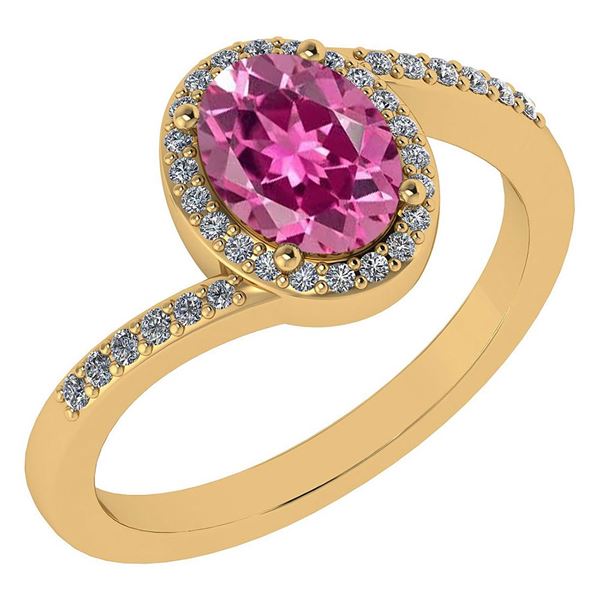 Certified 1.44 Ctw Pink Tourmaline And Diamond 14k Yell