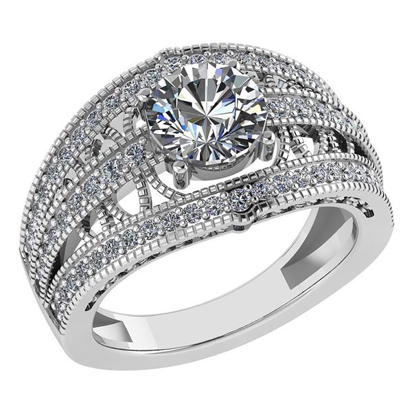 Certified 1.78 Ctw Diamond Wedding/Engagement 14K White