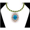 Image 1 : Certified 71.00 Ctw Blue Topaz &Peridot And Diamond I2/