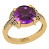 Image 1 : Certified 2.75 Ctw I2/I3 Amethyst And Diamond 10K Yello