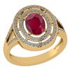 Image 1 : Certified 1.66 Ctw Ruby And Diamond 14k Yellow Gold Hal