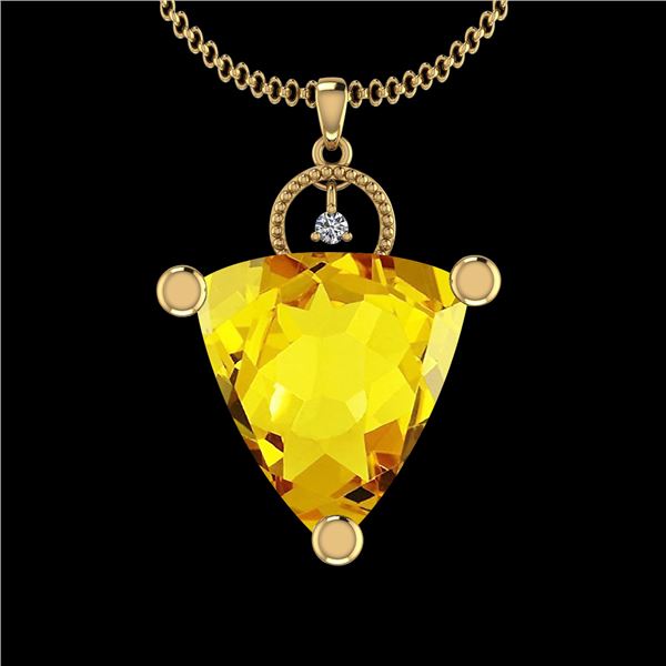 Certified 31.84 Ctw I2/I3 Lemon Topaz And Diamond 10K Y