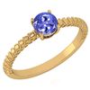 Image 1 : Certified 0.45 Ctw Tanzanite Solitaire Ring with Filigr