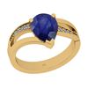Image 1 : Certified 2.00 Ctw I2/I3 Blue Sapphire And Diamond 14K