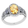 Image 1 : Certified 3.01 Ctw I2/I3 Citrine And Diamond 10K White