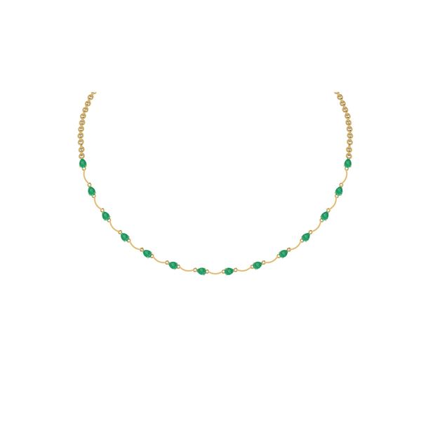 Certified 10.05 Ctw Emerald Necklace 14K Yellow Gold