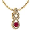 Image 1 : Certified 1.26 Ctw Ruby And Diamond VS/SI1 Necklace 14K