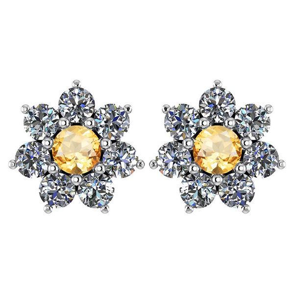 Certified 1.86 Ctw Citrine And Diamond Platinum Halo St