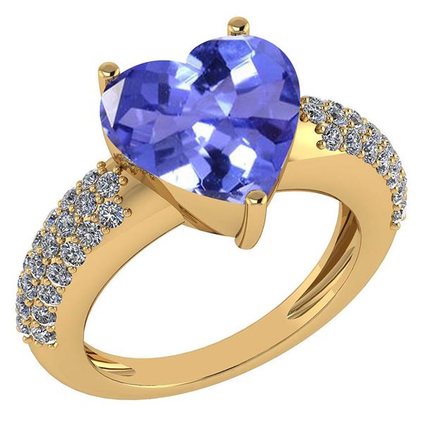 Certified 5.01 Ctw Tanzanite And White Diamond VS/SI1 L