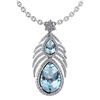Image 1 : Certified 7.50 Ctw Blue Topaz And Diamond Pear shape Fo