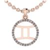 Image 1 : Certified 0.12 Ctw SI2/I1 Diamond 14K Rose Gold Zodiac