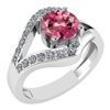 Image 1 : Certified 1.07 Ctw Pink Tourmaline And Diamond VS/SI1 H