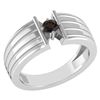 Image 1 : Certified 0.20 Ctw Smoky Quartz Solitaire Ring 14K Whit