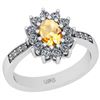 Image 1 : Certified 1.23 Ctw I2/I3 Citrine And Diamond 10K White