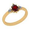 Image 1 : Certified 0.63 Ctw I2/I3 Garnet And Diamond 10K Yellow