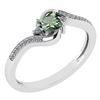 Image 1 : Certified 0.51 Ctw Green Amethyst And Diamond 14k White