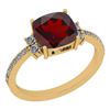 Image 1 : Certified 2.14 Ctw I2/I3 Garnet And Diamond 14K Yellow