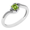 Image 1 : Certified 0.51 Ctw Peridot And Diamond 14k White Gold H