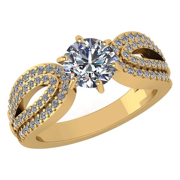 Certified 1.82 Ctw Diamond Engagement /Wedding 14K Rose