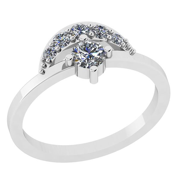 Certified 0.35 Ctw Diamond I1/I2 10k White Gold Engagem