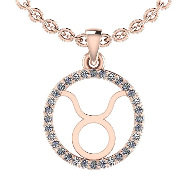 Certified 0.16 Ctw SI2/I1 Diamond 14K Rose Gold Zodiac