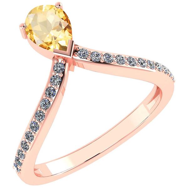 Certified 0.97 Ctw Citrine And Diamond 14k Rose Gold Ha