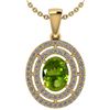 Image 1 : Certified 1.56 CTW Peridot And Diamond 14k Yellow Gold