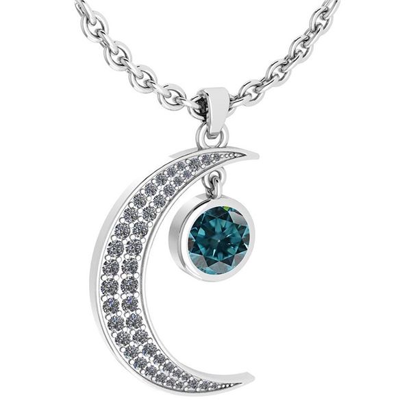 Certified 1.76 Ctw Treated Fancy Blue Diamond And White