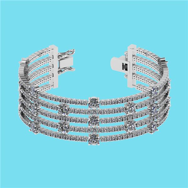 Certified 20.06 Ctw SI2/I1 Diamond 14K White Gold Brace