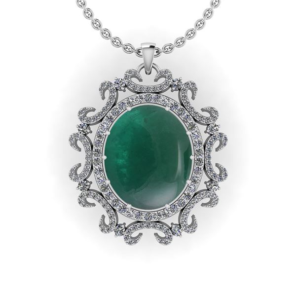 Certified 61.82 Ctw I2/I3 Emerald And Diamond 14K White