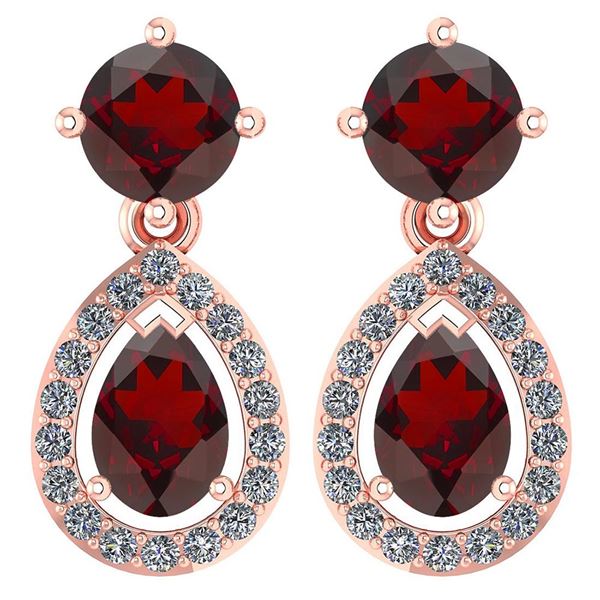 Certified 2.19 CTW Garnet And Diamond 14k Rose Gold Hal