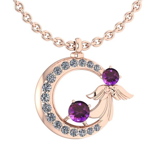 Certified 1.14 Ctw Amethyst And Diamond VS/SI1 Tiny Ang