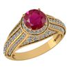 Image 1 : Certified 2.30 Ctw Ruby And Diamond Wedding/Engagement
