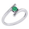 Image 1 : Certified 0.27 Ctw Emerald And Diamond 14k White Gold H