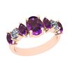 Image 1 : Certified 2.15 Ctw i2/i3 Amethyst And Diamond 10K Rose