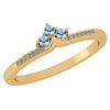 Image 1 : Certified 0.13 Ctw Aquamarine And Diamond 14k Yellow Go