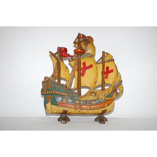 CAST IRON SPANISH GALLEON DOORSTOP IN ORI
