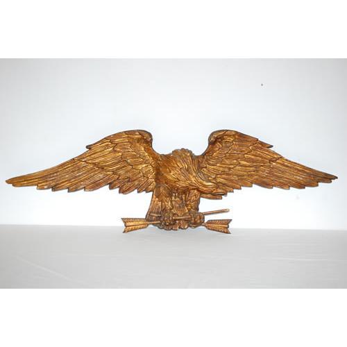 CARVED & GILT WOODEN EAGLE PLAQUE EARLY