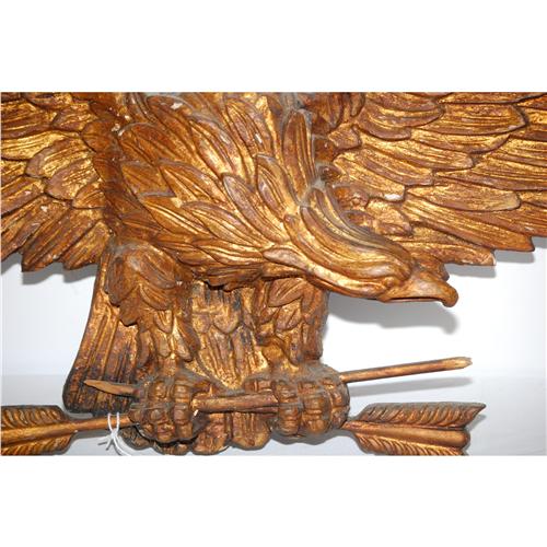 CARVED & GILT WOODEN EAGLE PLAQUE EARLY