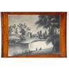 Image 2 : 19TH CENT. FOLK ART CHARCOAL SANDPAPER PA