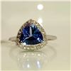 Image 1 : PLATINUM NATURAL TANZANITE(1.8CT) DIAMOND(0.22CT) RING SIZE 6