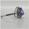 Image 2 : PLATINUM NATURAL TANZANITE(1.8CT) DIAMOND(0.22CT) RING SIZE 6