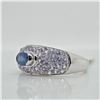 Image 2 : SILVER SAPPHIRE&TANZANITE(1.5CT) RING SIZE 6