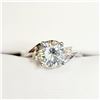 Image 1 : 10K  DIAMOND(0.08CT) MOISSANITE(1.6CT) RING